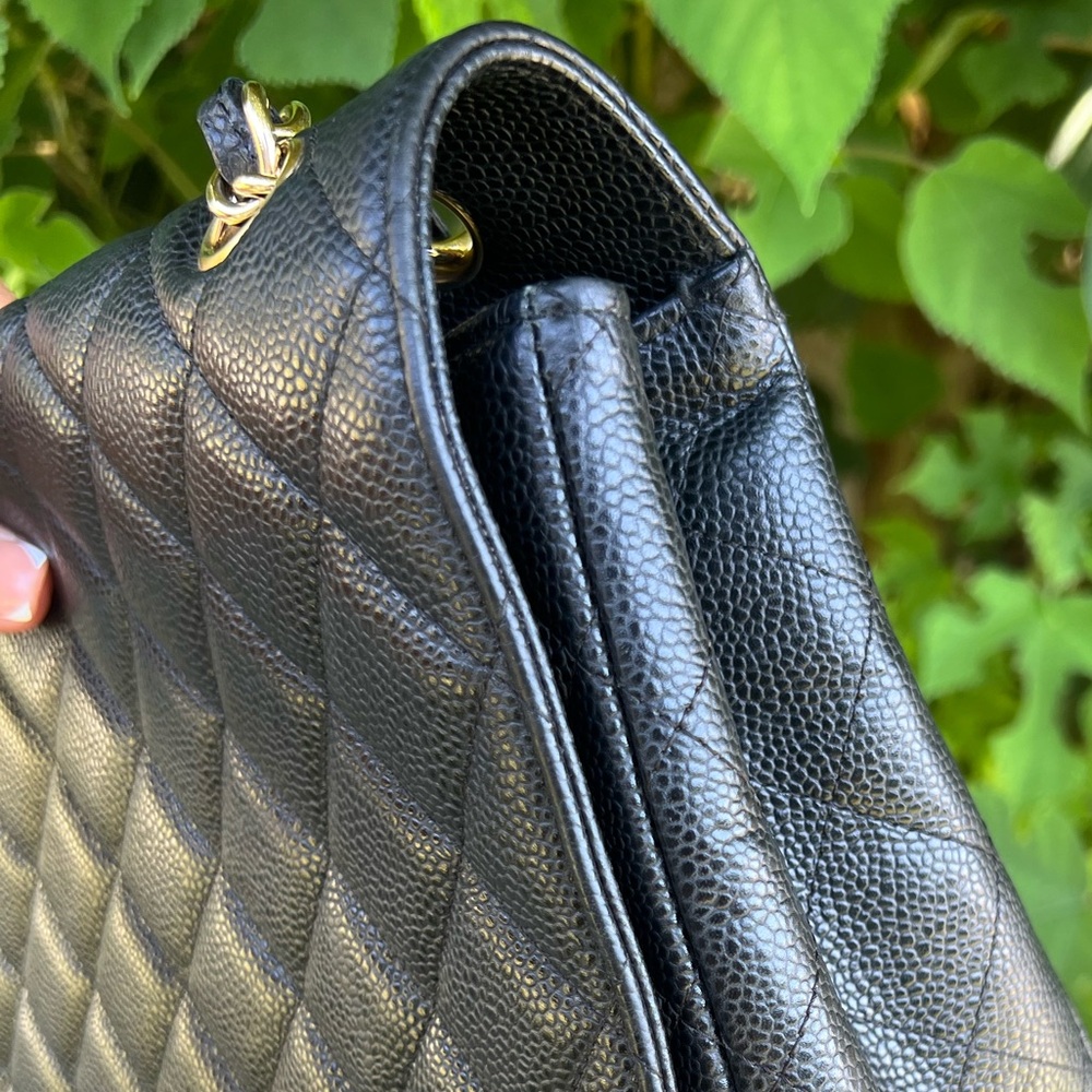 💎✨ GORGEOUS ✨💎 CHANEL CAVIAR FLAP DOUBLE CHAIN QUILTED JUMBO - Picture 16 of 16